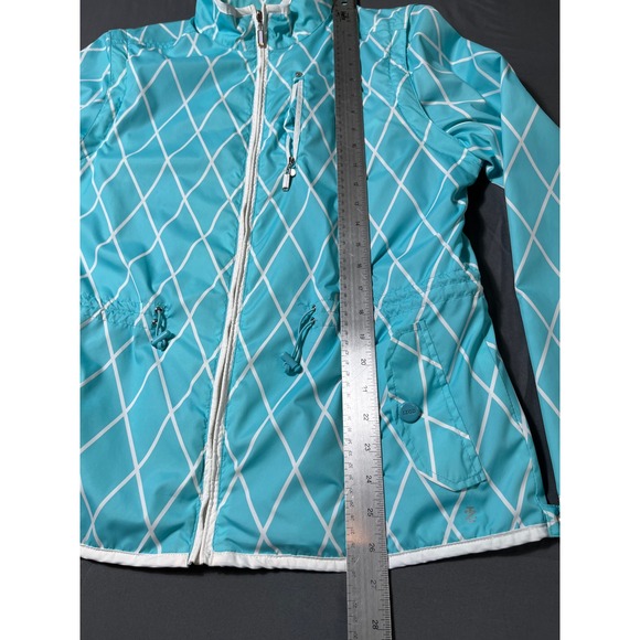 IZOD Golf Women's Convertible Jacket M‎ Aqua Blue Zip-Off Sleeves to Vest - Picture 9 of 16